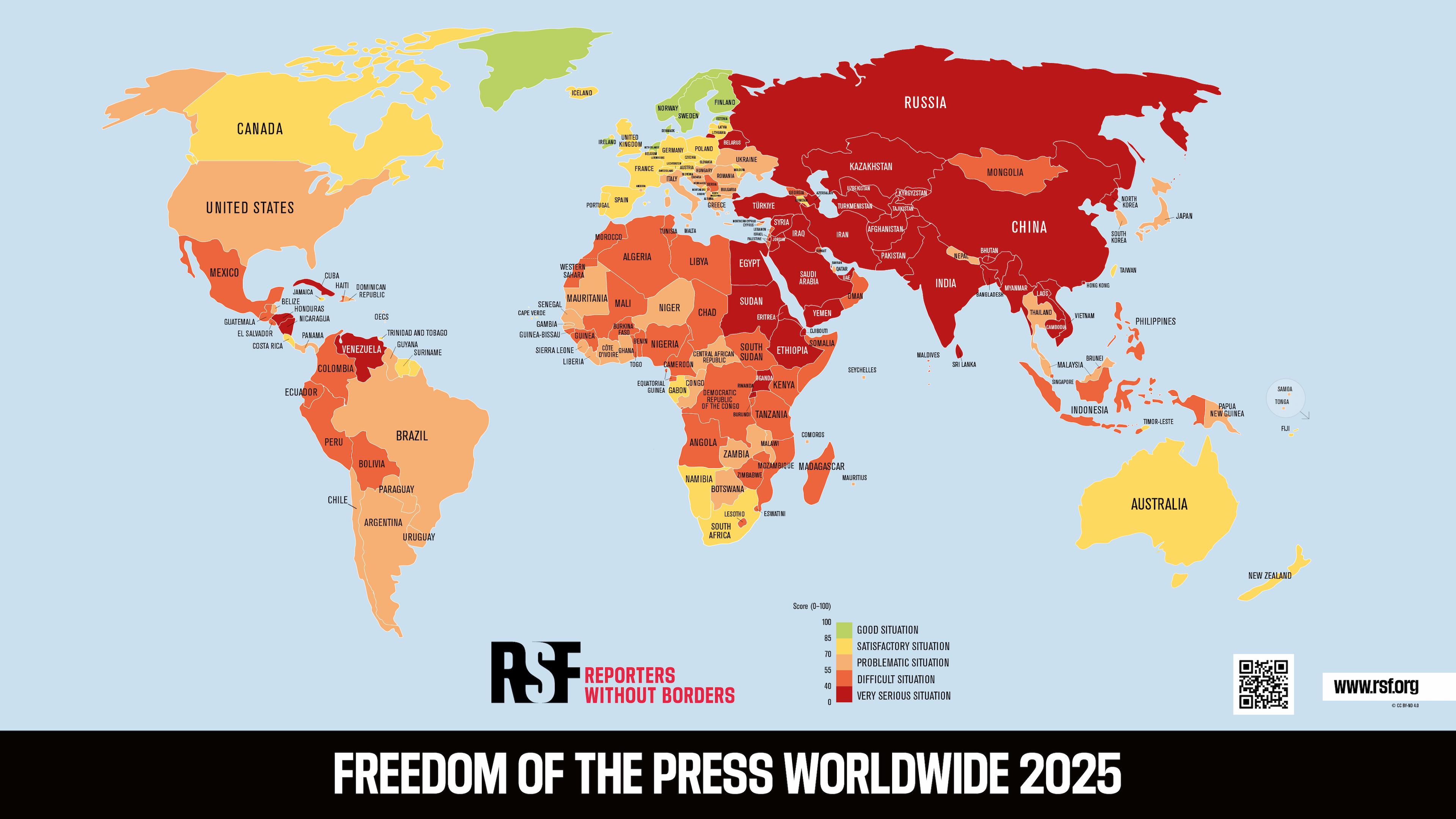 World Press Freedom Index of Reporters Without Borders – Serbia ranked 96th.