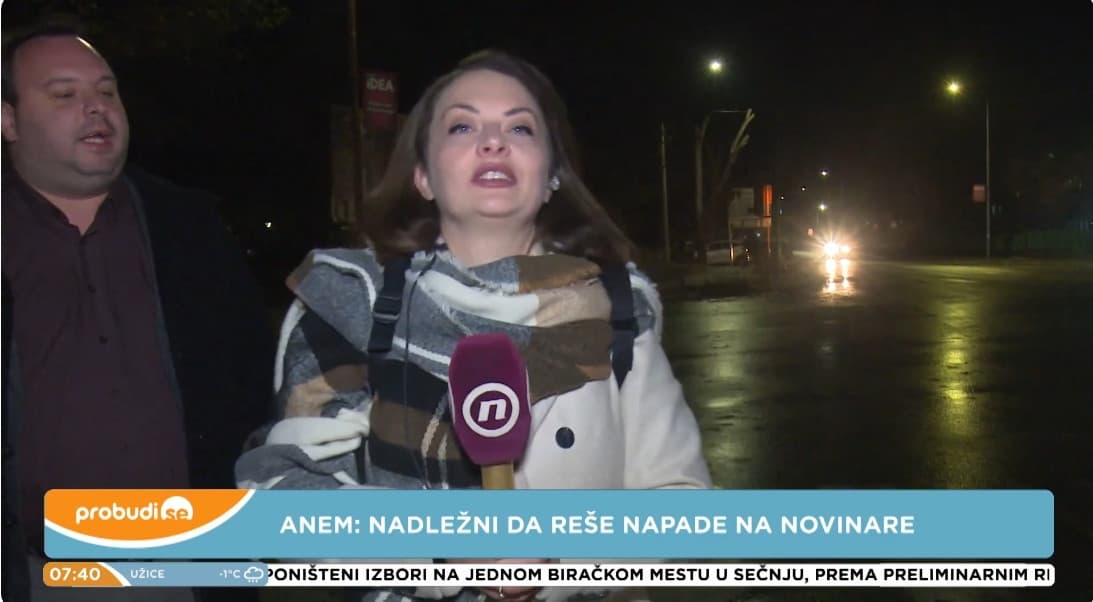 Recording of the interruption of the reporter from Nova S television in Negotin.