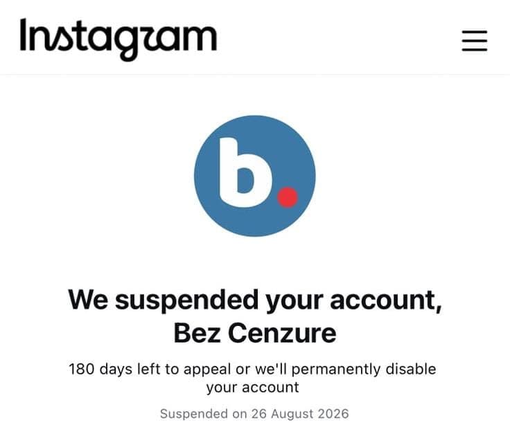 ANEM ALARM: Instagram stranica „Bez cenzure“ suspendovana nakon organizovane akcije botova
