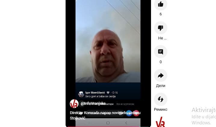 Tužilaštvo: Zoran Dimitrijević saslušan povodom napada na novinarku